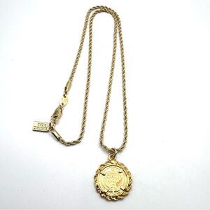 Electric Picks Guardian Angel 18k Gold-Filled Coin Pendant Necklace